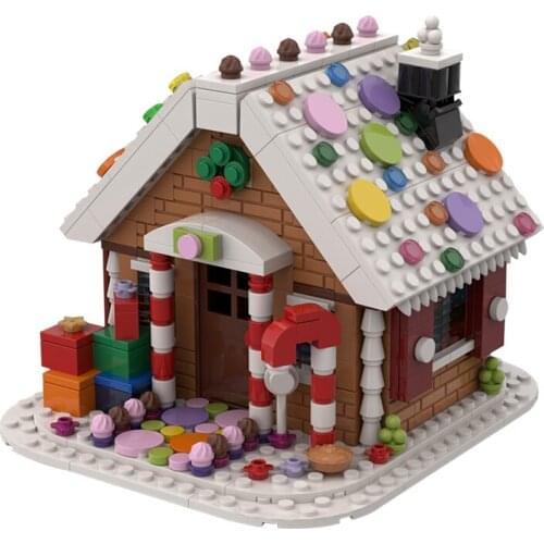 New Christmas Candy House Bricks Toy MOC-38838 Small Particle Building Blocks Kid Girl Christmas Gift Creative Bricks