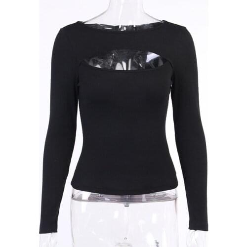 Autumn Solid Elegant Tops Women Fashion Casual Soft New T-Shirts Female Womens T-Shirts Long Sleeve Sexy Slim Bodycon