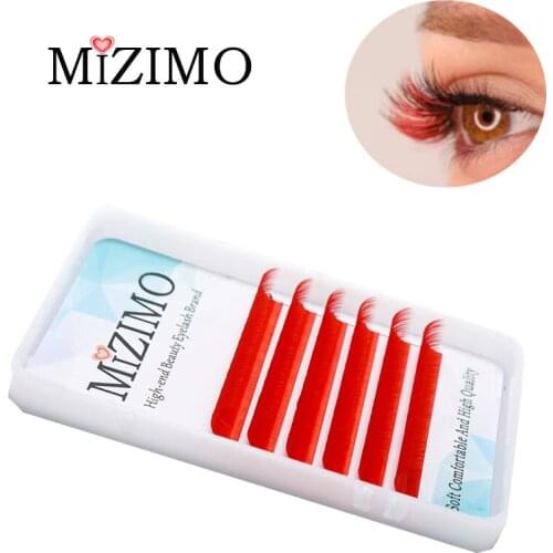 MIZIMO Free shipping New Color grafting eyelash 0.07/0.1mm C/D 8-17mm Red Artificial Mink Hair Character Eyelash Extension