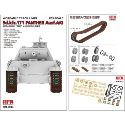 Rye Field Model RM-5014 1/35 Workable Track Links for Panther Ausf.A/G Model Kit