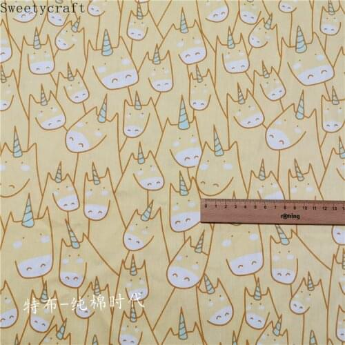 Cartoon Unicorn Printed Twill Fabric Cotton By Half Meter For Sewing Children Dress Bedding Patchwork Cloth hometextile 160x50cm