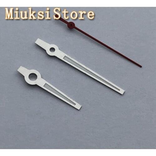 Parnis silver red watch hands Luminous marker fit Miyota 8205 8215 821A 82 series, 2813 3804 automatic movement