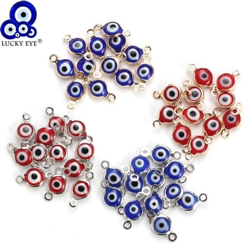 Lucky Eye 10pcs/lot Evil Eye Charms Connectors For Bracelet Necklace Pendant Jewelry Accessories Findings EY4854