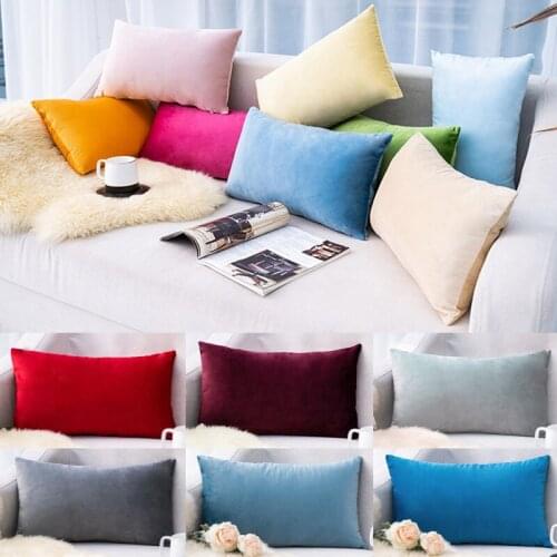 Modern Simple Solid Color Rectangular Waist Pillowcase Velvet Sofa Waist Pillow Pillowcase 30X50Cm Home Decoration Pillowcase