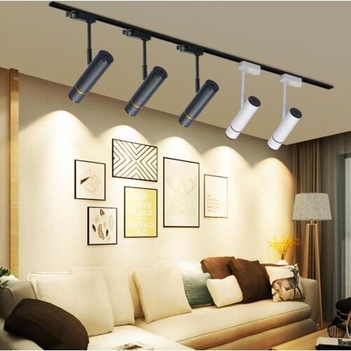 BEIAIDI 5W 12W 18W Rotating COB Track Spotlight Surface Mounted Led Ceiling Downlight Coffee Shop Clothes Store Rail Track Lamp