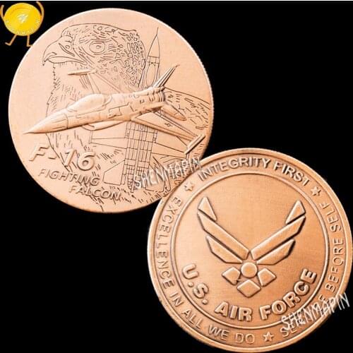 US General Dynamics F-16 Fighting FalconF-16fighter Commemorative Coin Air Force Main Fighter Coins Collectibles Fighter Coins