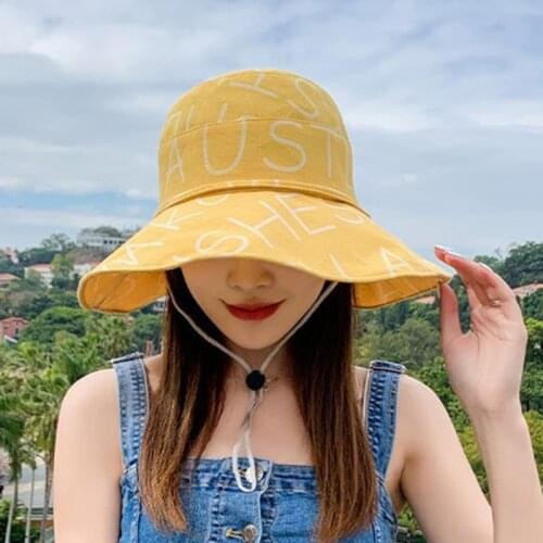 XdanqinX 2021 Summer Womens Cotton Sun Hats Oversized Brim Sun Protection Anti-UV Beach Hat Foldable Elegant Lady Travel Cap