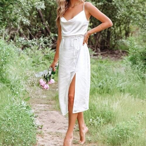 Womens Clothing Sexy Solid Color High-waisted Square Collar Clavicle Low-cut High-waist Split Long Skirt Black Club Part Dress