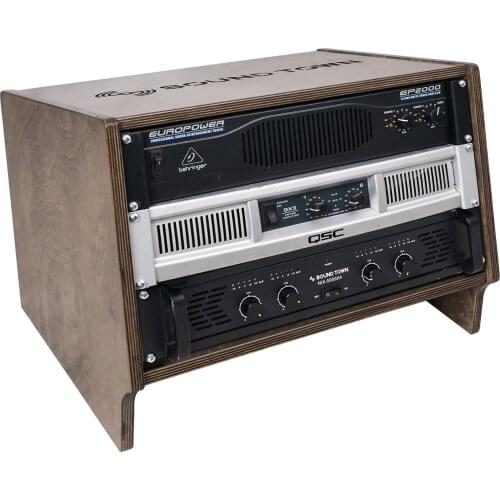 Sound Town 6U Space Baltic Birch Plywood Angled Desktop Turret Studio Rack, for Recording Room, PA/DJ Pro Audio (SDRK-6SLB)