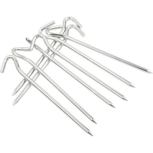 1/10 Pcs 18cm Tent Stakes Pegs Aluminum Round Tent Stake Nails Solid Garden Stake Camping Tents Canopies Metal Hook Wholesale