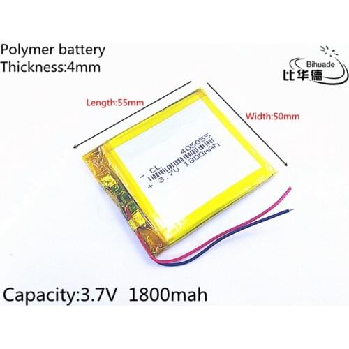 10pcs 3.7V 1800mAh 405055 Lithium Polymer Li-Po li ion Rechargeable Battery cells For Mp3 MP4 MP5 GPS PSP mobile bluetooth
