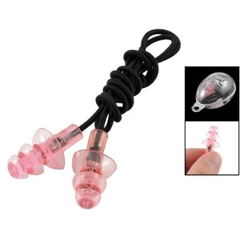 10X Wholesale Black Elastic Rubber String Clear Pink Silicone Swim Ear Plugs