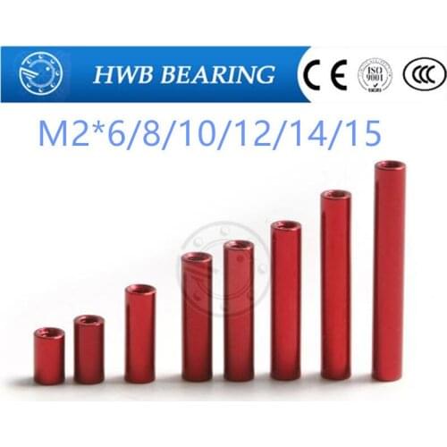 20pcs M2*6mm 8mm 10mm 12mm 14mm 15mm D = 3.5mm Red Aluminum alloy Standoff/Spacer Stud Fastener aluminum column