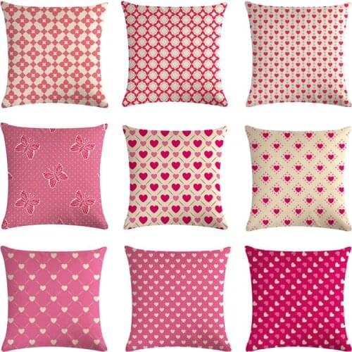 45cm*45cm Geometry Cushion Cover Red Rule Pattern Pillow Cover for Sofa Chair Home Decorative love Throw Pillowscase