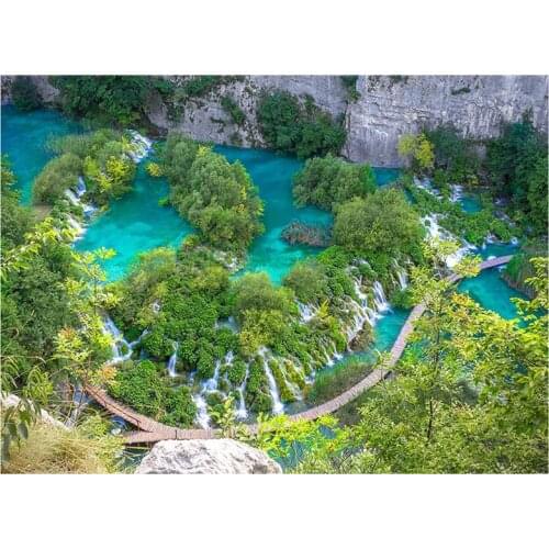 5D diy diamond painting Plitvice Lakes Croatia landscape full square round mosaic diamond embroidery sale rhinestonesZP-2861