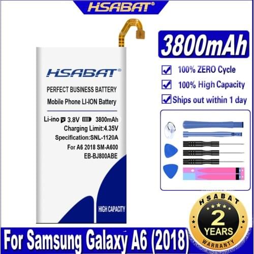 HSABAT EB-BJ800ABE 3400mAh Battery For Samsung Galaxy A6 (2018) SM-A600 A600F J6 J600F J800 Batteries