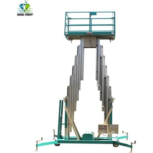 CE Approved 6-12m Double Masts Aluminum Aerial Work Platform
