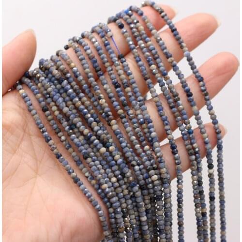 New Natural Semi-Precious Stone Section Beaded Men Women Charm Sapphire Beads for Jewelry Making Beadwork DIY Bracelet 3x2mm