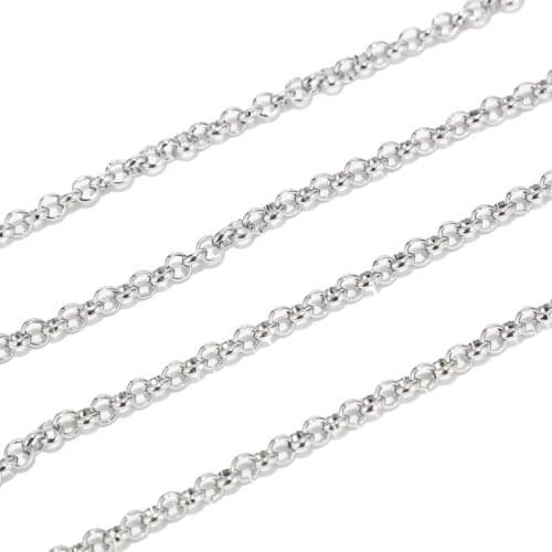4MM width stainless steel Rolo Chains Unwelded Findings Chains for DIY Jewelry Making