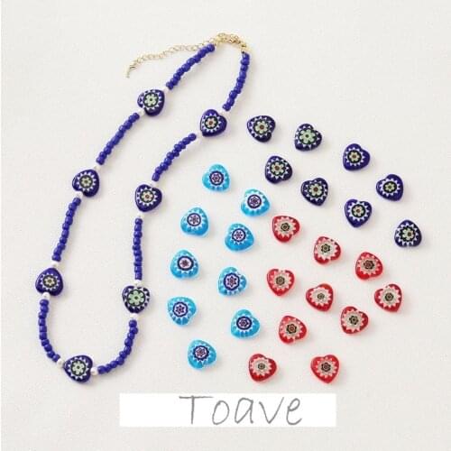 Colored glaze love peach heart straight hole diy beaded bracelet necklace earrings handmade material accessories