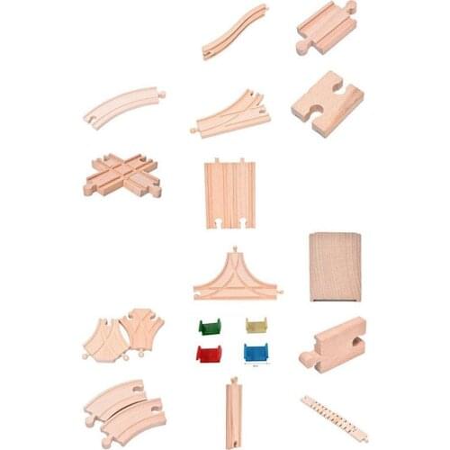 Wooden Train Track Connectors Adapters Expansion Railway Accessories fit for Brand Tracks for Children Gift