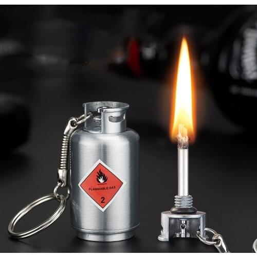 Ten Thousand Matches Fire Extinguisher Gas Barrel Mini Personality Keychain Outdoor Waterproof Kerosene Lighter
