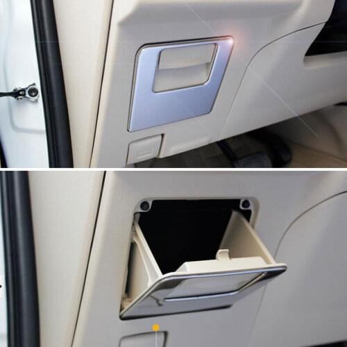 For 2014 Toyota Corolla 1pc Stainless Steel Car Driver Side Storage Glove Box Trim Panel Cover Silver Car Styling Accessories