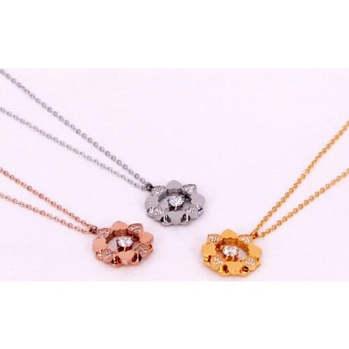 Double-Layer Heart-Shaped Stacked Clover Collarbone Necklace CNC Crystal Necklace Woman Necklace For Wedding Gifts