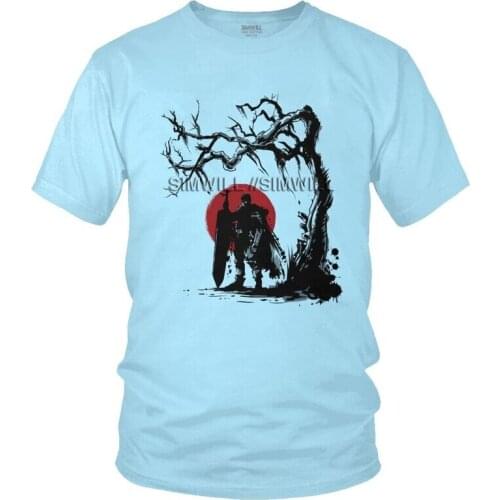 Swordsman Guts Under The Sun T Shirts Men Short Sleeve 100% Cotton T-shirt Berserk Tee Tops Fashion Tshirts Gift Idea