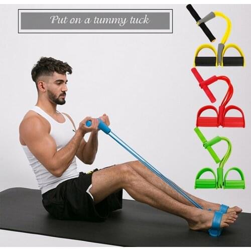 Fitness Gum 4 Tube Resistance Bands Latex Pedal Exerciser Sit-up Pull Rope Expander Elastic Bands Yoga equipment Pilates Workout