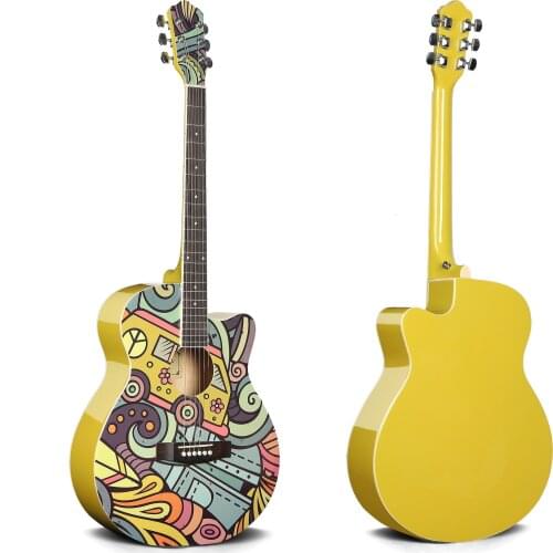 Fashion new 40 inch sticker style beginner beginner ballad student guitar solid wood instrument guitar