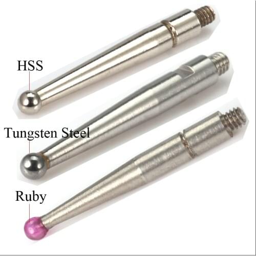 M1.4 M1.6 M1.8 M2 Thread OD 15mm 18mm 22mm Length High Speed Steel HSS Head Pin Gage Micrometer Tip Dial Test Indicator Probe