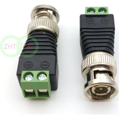 1000pcs BNC Male CCTV Video CONNECTOR Coaxial Coax Balun FOR Camera TV ADAPTER