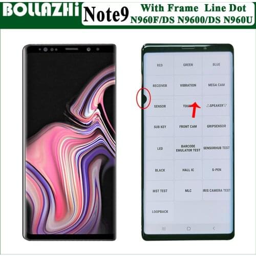 A Line A Point With Frame For SAMSUNG GALAXY Note 9 LCD Note9 N960F N960U N9600 Display Touch Screen Digitizer Assembly 6.4