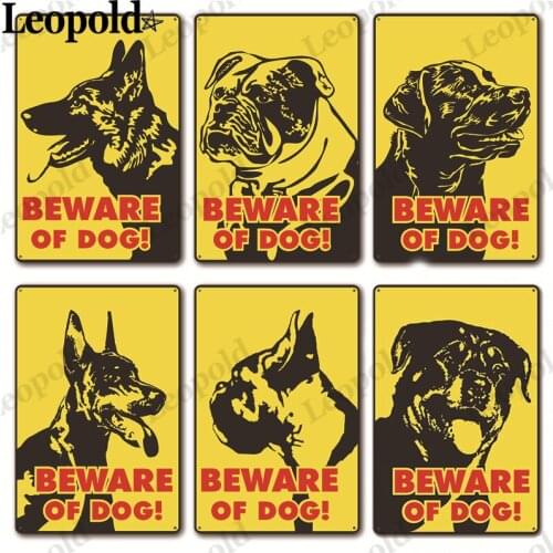 Metal Poster Beware of Dogs Tin Plate Letters Vintage Plaque Warning Words Farm Home Decoration 20X30 Cm