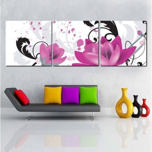 Multi Europe flower canvas wall art home decorate wall paintings 3 piece canvas wall art