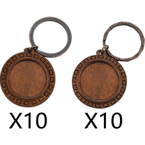 Pack of 10 Round Wood Key Chains Keychains Blanks Pendants Charm Discs Tags Keyring Projects
