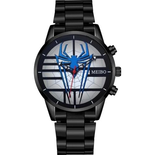 The Lastest Steel Band Mens Watch Spider Pattern Cool Student Fashion Quartz Watch