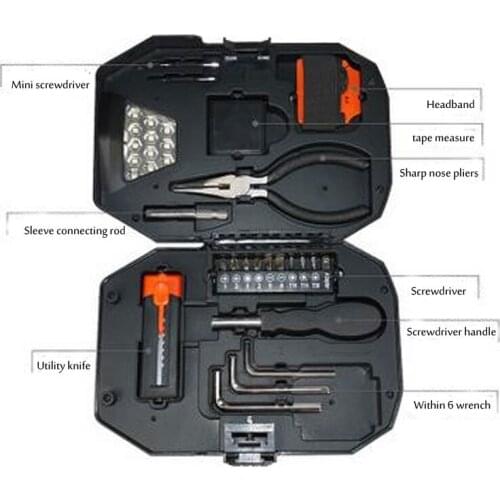 New Variety Toolbox Creative Tools Set Maintenance Emergency Lighting Cutting Hardware Tools Set Outdoors Toolbox Free Shipping