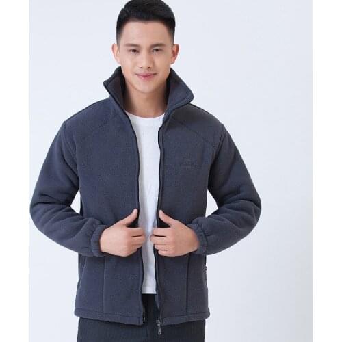 2020 Autumn Leisure Loose Jacket Male Sports Fleece Keep Warm Coat Mens Wear Stand Lead Zipper Cardigan Sweatshirt Thick
