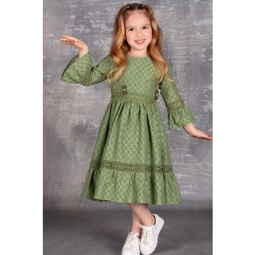 Long-Sleeve Necklace Female Child Dress