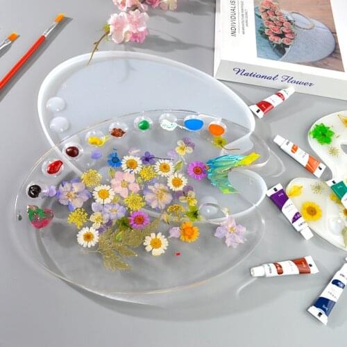 DIY Crystal Epoxy Silicone Pallet Mold Mirror Painting Palette Mold Art Supplies Table Ornaments Home Decoration Handicraft