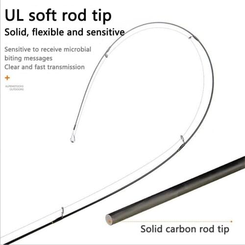 UL Spinning Fishing Rod 1.68m 1.8m Lure Weight 0.8-5g Solid Tip Carbon Fiber Casting Rod For Light Jigging Fishing Pole Perch