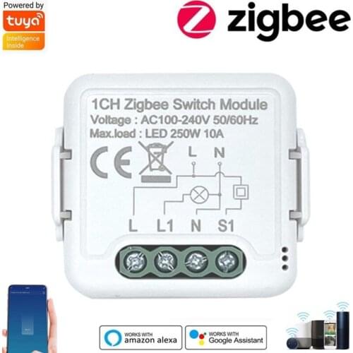 Zigbee 3.0 Tuya Smart Switch DIY Breaker Support 2 Way Control Smart Home Automation Module Voice Control Work With Alexa Google