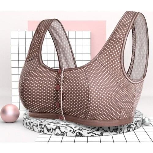 Women Plus Size Bra Casual Comfortable Breathable Cotton Underwear Front Buckle Bralette Vest-style Elastic Brassiere Sutiãs