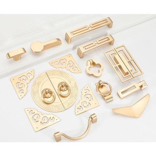 Gold Cabinet Knobs and Handles Luxury Gold Kitchen Cupboard Door Pulls European Drawer Furniture Handle Hardware door knocker