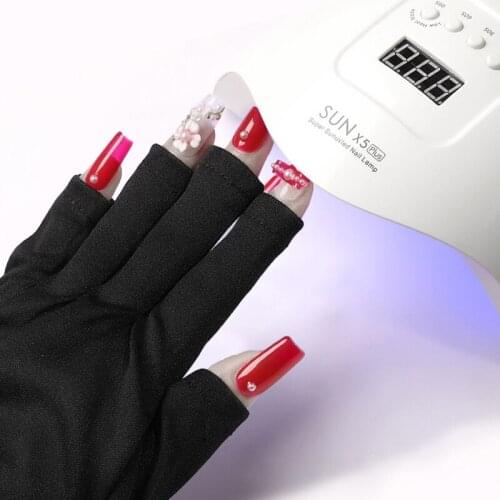 1Pair UV Protection Glove Anti UV Radiation Protection Gloves Protecter for Nail Art Gel UV LED Lamp Nail Dryer Manicure Salon