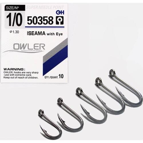10pcs/lot High Carbon ISE Fishing Hook ISEAMA With Eye 50358 Carp Catfish Anzol Peche Japan Tackle Fishing hook owner