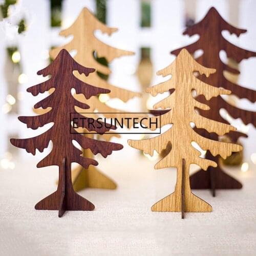 100pcs Pendants Ornaments Christmas Wooden Tree Ornaments Kid Gift Xmas Tree Ornaments For Christmas Party Decoration