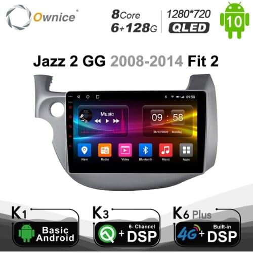 1280*720 2din PX6 Android 10.0 Car DVD Player For Honda FIT JAZZ 2008 2009 2010 2011 2012 2013 Navi GPS DSP 6G+128G Car Radio
